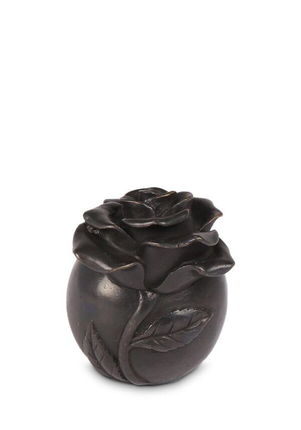 English Rose Cremation Mini Memorial Urn Keepsake Bronze Sculpture MESU 51 1