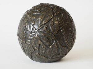 Cremation Urn Garden Leaves Memorial Bronze Sculpture MESU 13 bronze memorial urn with detailed leaf design