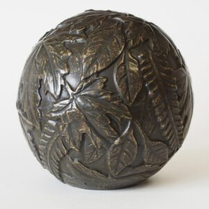 Cremation Urn Garden Leaves Memorial Bronze Sculpture MESU 13 bronze memorial urn with detailed leaf design