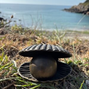 Cremation Mini Urn Pearl In Shell For Ashes Memorial Bronze Sculpture