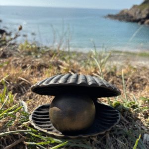 Cremation Mini Urn Pearl In Shell For Ashes Memorial Bronze Sculpture