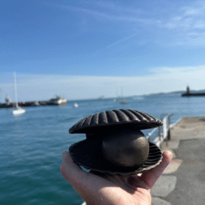 Cremation Mini Urn Pearl In Shell For Ashes Memorial Bronze Sculpture