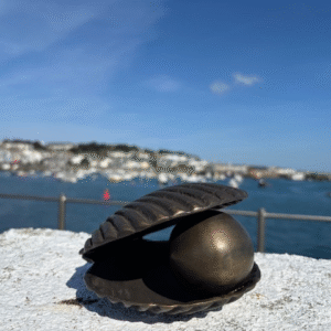 Cremation Mini Urn Pearl In Shell For Ashes Memorial Bronze Sculpture