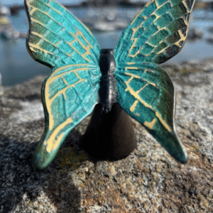 Green Butterfly Stand Memorial Cremation Urn Bronze Sculpture