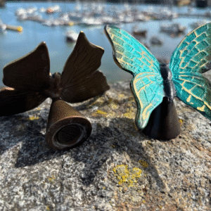 Green Butterfly Stand Memorial Cremation Urn Bronze Sculpture