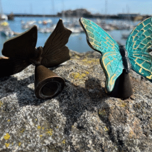 Green Butterfly Stand Memorial Cremation Urn Bronze Sculpture