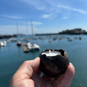 Mini Candle Holder Memorial Cremation Urn Solid Bronze Sculpture