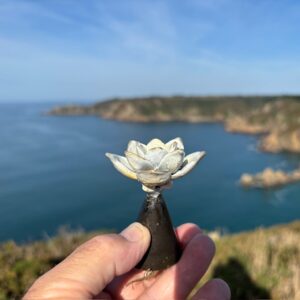 White Flower Memorial Cremation Urn Mini Bronze Sculpture